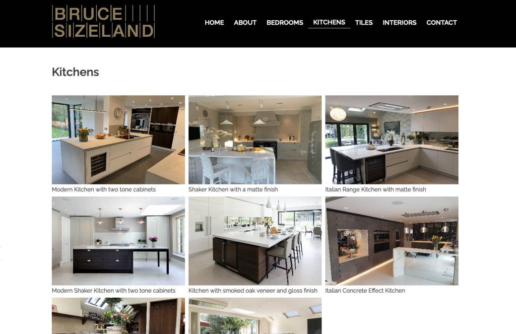 Bruce Sizeland Website Kitchens Page